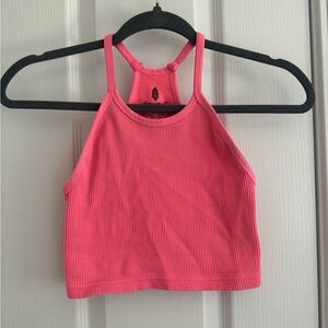 Pink Ribbed Tank Top